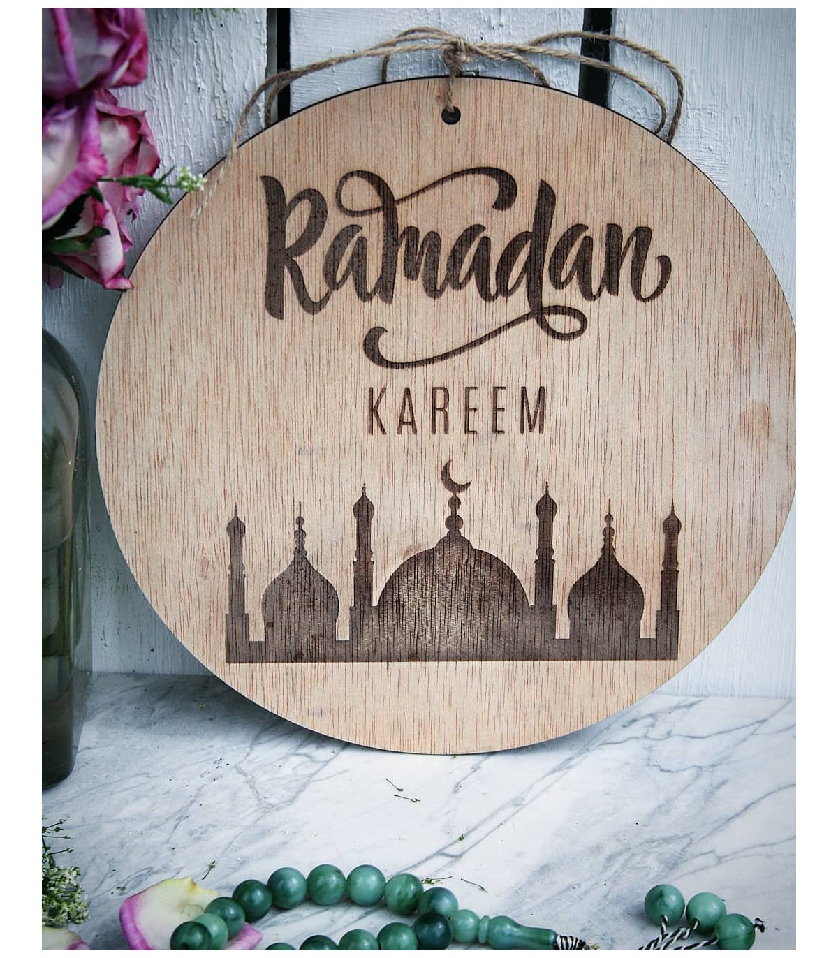 Décoration Murale Ramadan Kareem – Bois/acrylique – Effet 3D – Cadeau Islamique – Banidecor