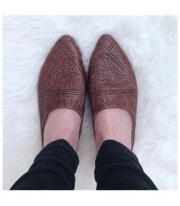 Scarpa da donna - Pelle incisa - Design arabo