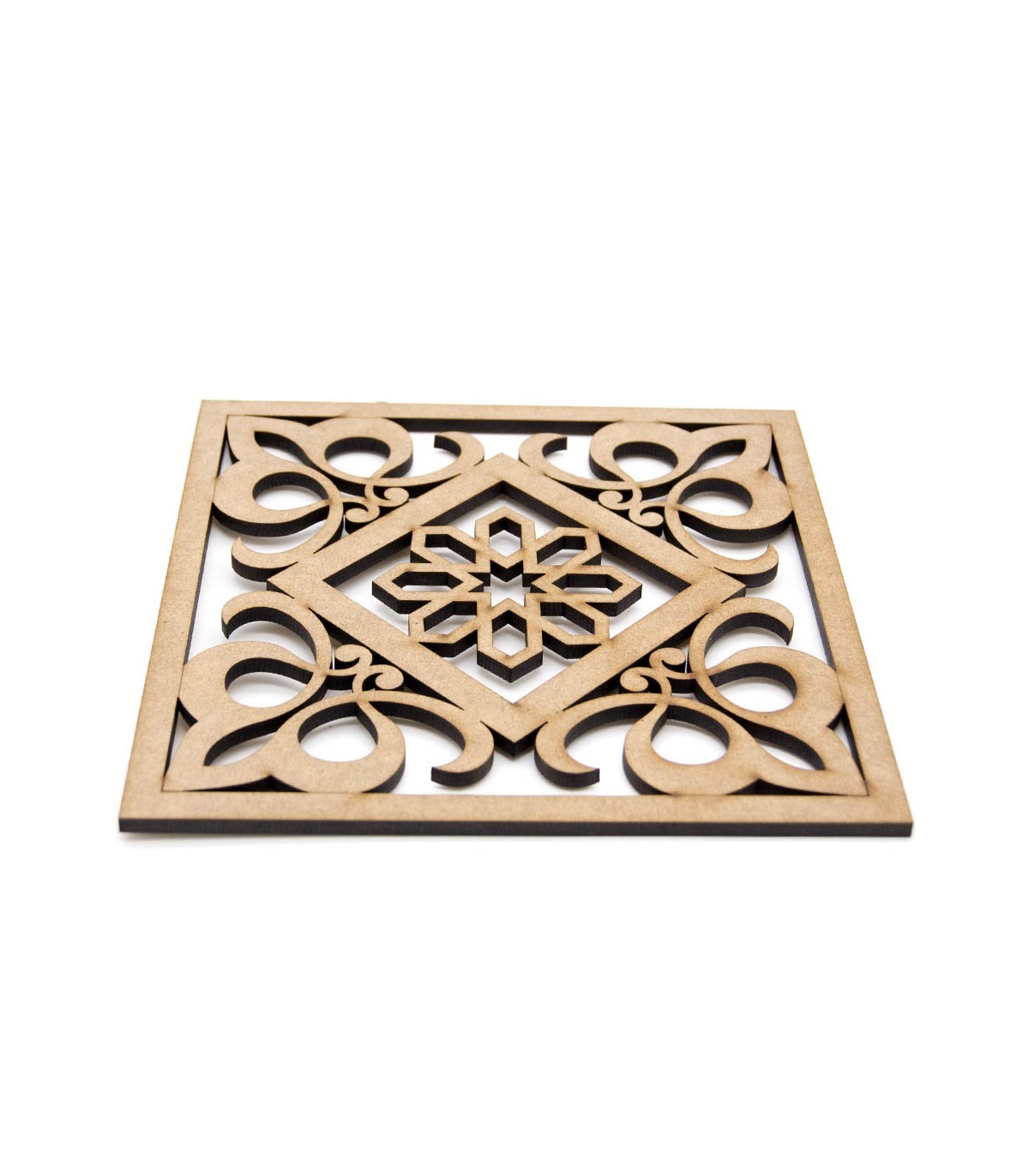 Sottopentola quadrato in legno con maiolica - Mobilia Store