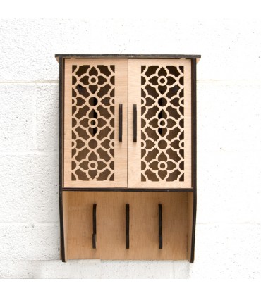 Wardrobe + Coat Rack - 100% Wood - Jaima Model