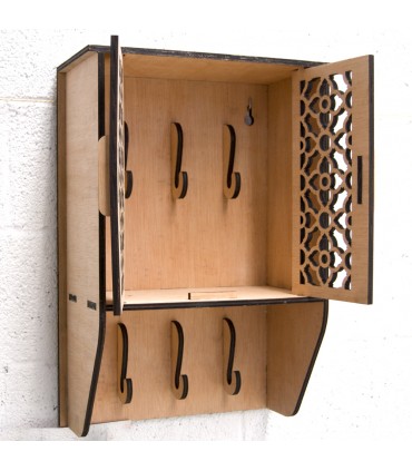 Kleiderschrank + Garderobe - 100% Holz - Jaima Model