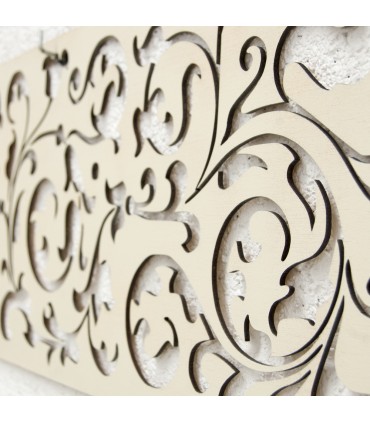 Wooden Lattice - Laser Cut - Celtic Design - Off White - 80 x 30 cm