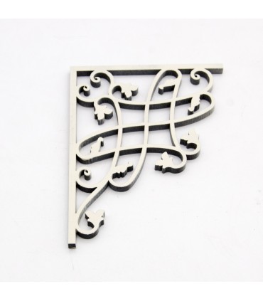 Coin en Bois Laminé - Baroque Celosia - 12 x 12cm - Design Baroque 3 - Blanc