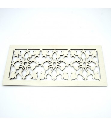 Célosie en bois - Découpe au laser - Design médiéval - Blanc os - 30 x 15 cm