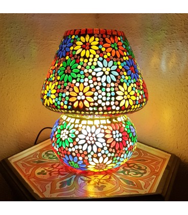 Mesa - installazione di mosaico multicolore - fungo design lampada-