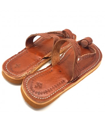 Sandale Femme Marron Clair - 100% Cuir - Modèle Albaniu