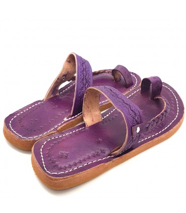 Sandalo Donna Viola Chiaro - 100% Pelle - Modello Arijwani