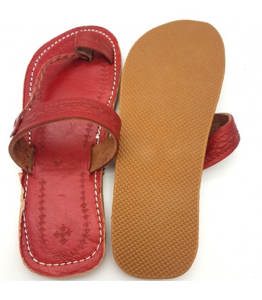 Sandalia Mujer Rojo Claro - 100% Cuero - Modelo Ahmari