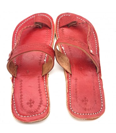 Light Red Woman Sandal - 100% Leather - Ahmari Model