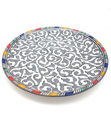 Plato Plano Trinchero - Pizzas - 26cm - Ceramica Blanca FES - Modelo LAHAM