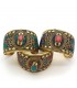 Golden Bracelet - Inlaid Stones - Ahjarat Model