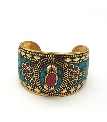 Pulseira em ouro - pedras incrustadas - modelo Ahyarat