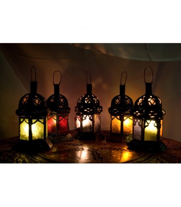 Candle Lantern Hexagonal - Crystals - 5 Colors