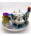 Special Tea Set - OFFER - Great Quality Teapot + 6 Glasses - Sugar Bowl + Morito + Trivet + Turkish Candle Holder GIFT