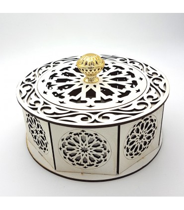 Chocolate Box - Multiple Uses - Alhambra + Floral Model - White Color