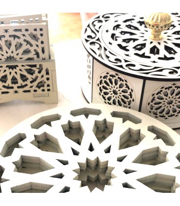 Confezione da 6 sottobicchieri + 6 sottobicchieri + 1 scatola di caramelle - colore bianco