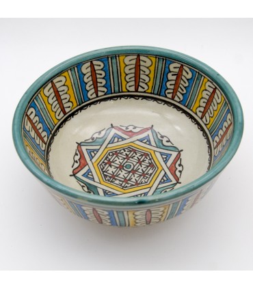 Cuenco o Bowl Ensaladera - Cerámica Fes - Multicolor - 20 x 9 cm