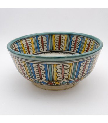 Cuenco o Bowl Ensaladera - Cerámica Fes - Multicolor - 20 x 9 cm