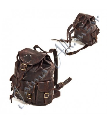 Sac à dos en cuir fait main - 4 compartiments - Modèle Beldi Publico
