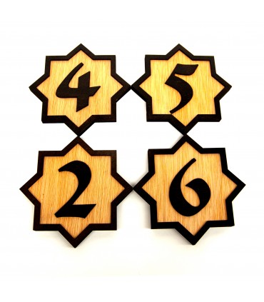 Numero Porta in Legno - Design Arabo - Modello Rakam