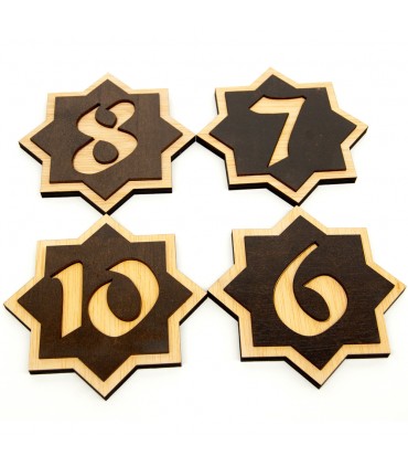 Numéro de porte en bois - Design arabe - Modèle Arkam