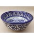 Marokkanische Schüssel oder Schüssel - Salatschüssel - Fez Keramik - Handbemalt - Blau und Weiß - 20 x 9 cm