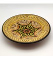 Piatto Asfi in Ceramica Intagliata e Smaltata - Dipinto a Mano - Giallo - Modello Nahtun