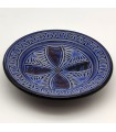 Piatto Asfi in Ceramica Intagliata e Smaltata - Dipinto a Mano - Blu - Modello Nahtun