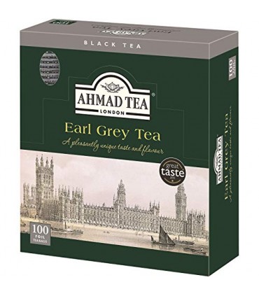 AHMAD TEA LONDON - EARL GRAY TEA - 100 BLACK TEA BAGS - 200GR