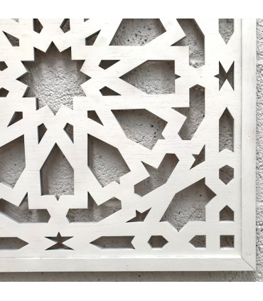 QUADRO CELOSIA ÁRABE - ALHAMBRA DESIGN - COR BRANCA 160cm x 100cm x 1cm