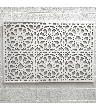 ARABISCHER CELOSIA-RAHMEN - ALHAMBRA-DESIGN - WEISSE FARBE 160 cm x 100 cm x 1 cm