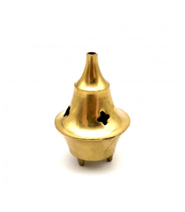 Incensario Quemador Incienso de Metal Bronce - Modelo Jarama - 6cm x 3.5cm
