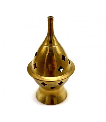 Incensário queimador de incenso de metal bronze - Modelo Jarama - 11cm x 6cm