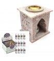 Censer Burner Pack Essential oils air freshener + 12 assorted Goloka oils + 10 Paraffin candles