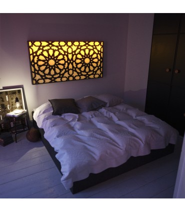 Cabeceira de cama com iluminação LED RGB + controle móvel