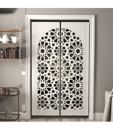 Arabische Gittergittertür aus Holz - 200 x 120 cm - Samai-Modell