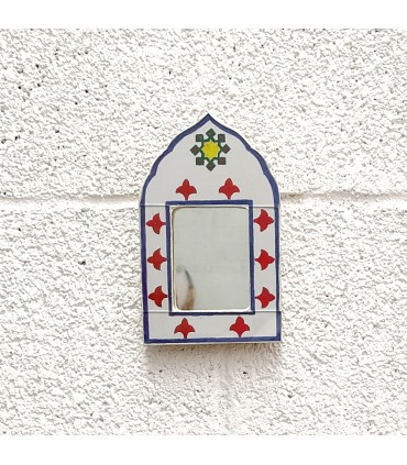 Miroir décoratif andalou - Décoration 100% fait main de style vintage - Modèle Hak n ° 7 - 18 x 11cm