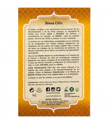 Henna Naturale per Tingere i Capelli -Biondo Dorato- Radhe Shyam - 100 gr