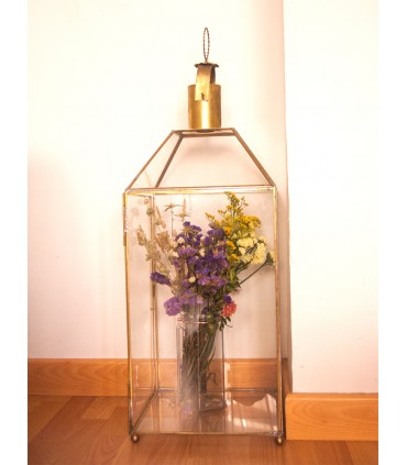 Vintage Glas und Messing Laterne - Munawar Modell