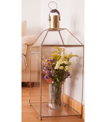 Lanterna vintage in vetro e ottone - Modello Munawar