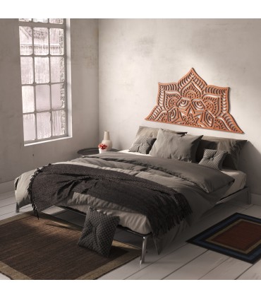 Mandala Bed Headboard 160 cm - Wood - Tibet Model