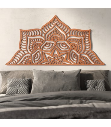 Mandala Bed Headboard 160 cm - Wood - Tibet Model