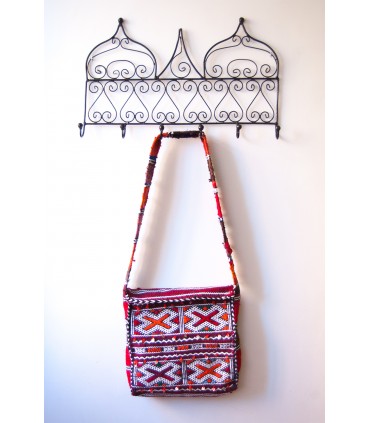 Bolsa de tapeçaria de lã artesanal berbere - modelo de pregos Jibli