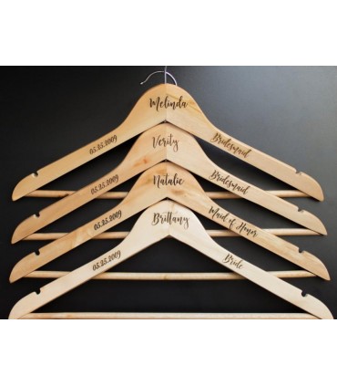 Wooden Hanger Engraved and Personalized with Laser