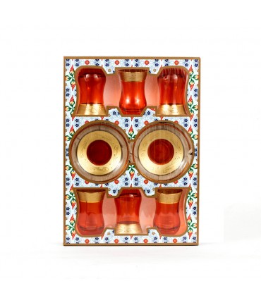 Conjunto de 6 Copos de Chá Turco - Modelo Ahmar
