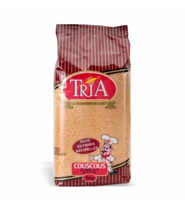 Cus Cus Tria Integral Marroquina 1 kg - Sêmola de Trigo - Cous Cous - Kus Kus