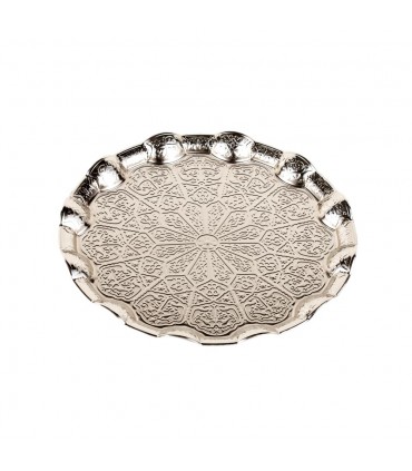 Graviertes Teetablett 25 cm wellig - DELUXE Qualität - Istanbul Modell