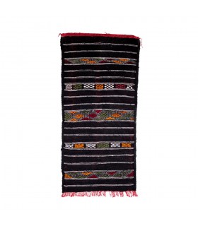 Tapisserie berbère en laine - Kilim Aswad - 120 x 52 cm