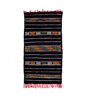 Tapisserie berbère en laine - Kilim Aswad - 100 x 52 cm