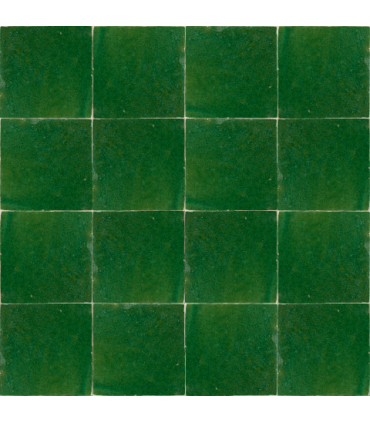 Moroccan Zellige Tile - 10 x 10 cm GREEN OLIVE